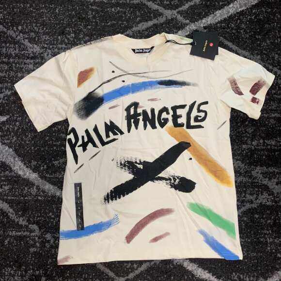 Palm Angels Other - Palm Angels White Paint Splatter T-Shirt Men's Large, Medium